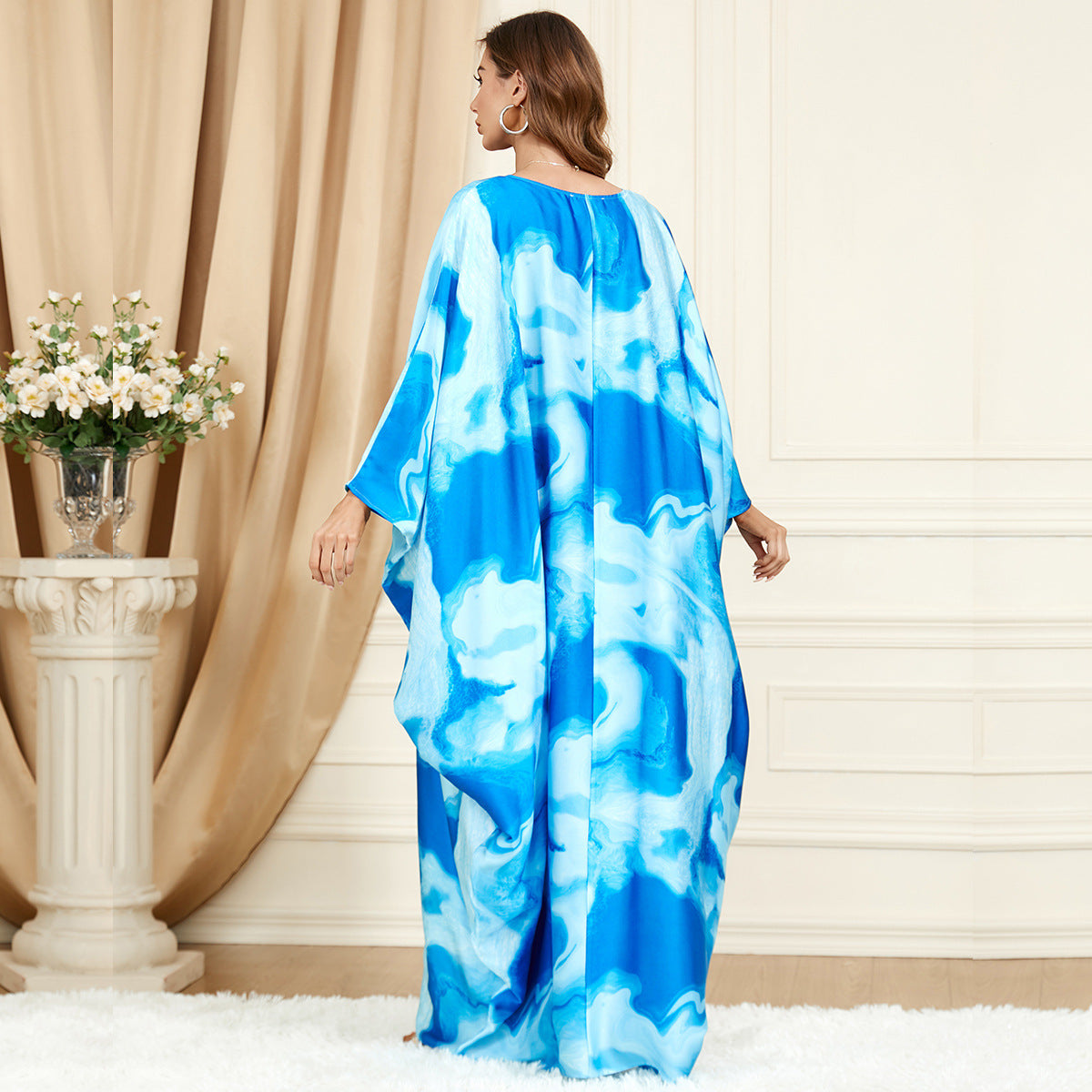 Ombres Élégantes – Robe Caftan à Imprimé Marbré ORIS WEAR