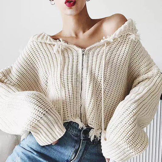 Pull Oversize Épaules Dénudées Maille Fluffy ORIS WEAR