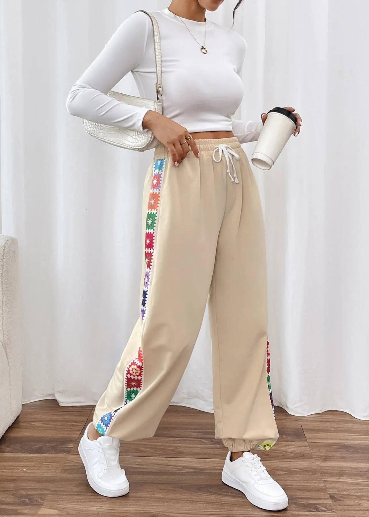 Pantalon ample femme rayures couture ORIS WEAR