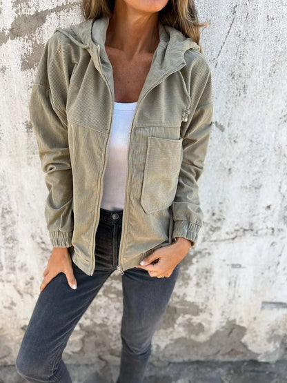 Manteau à Capuche en Velours Côtelé – Élégance et Chaleur ORIS WEAR