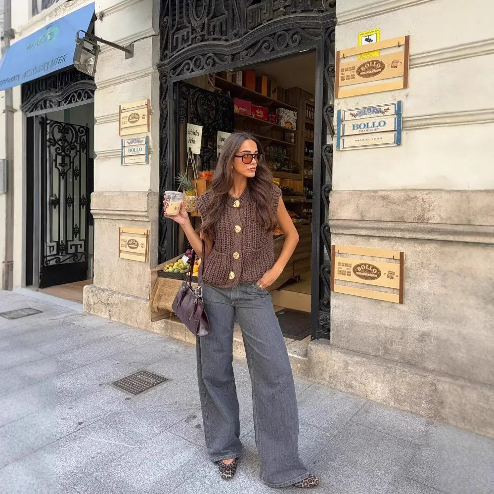 Mode femme élégante couleur café brun — ORIS WEAR