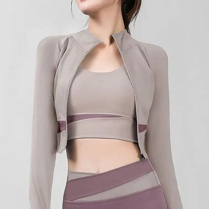 Best Ensemble 3 Pièces Patchwork – Veste, Brassière et Legging ORIS WEAR