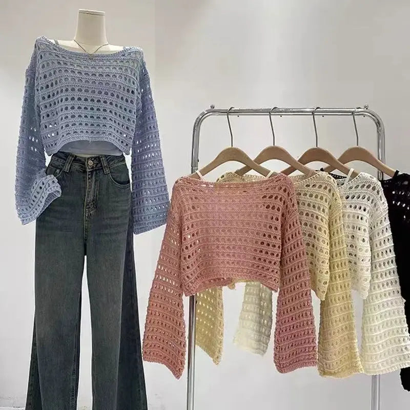 Pull court en maille ajourée tendance ORIS WEAR