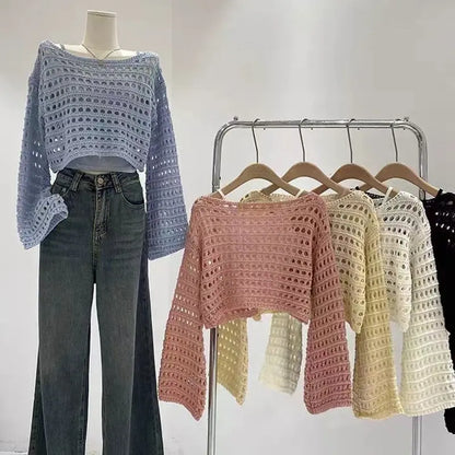 Pull court en maille ajourée tendance ORIS WEAR