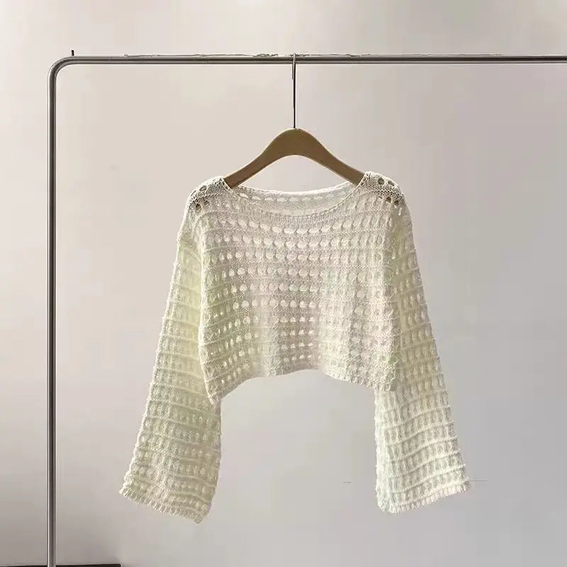 Pull court en maille ajourée tendance ORIS WEAR