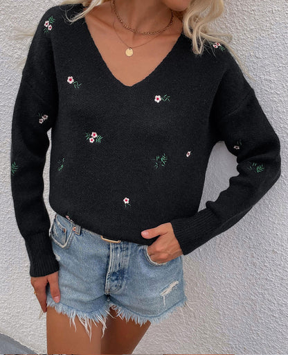 Pull col V magnifiquement brodé ORIS WEAR