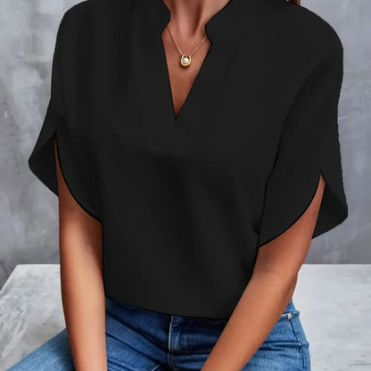 Blouse Fluide en Chiffon à Col V ORIS WEAR