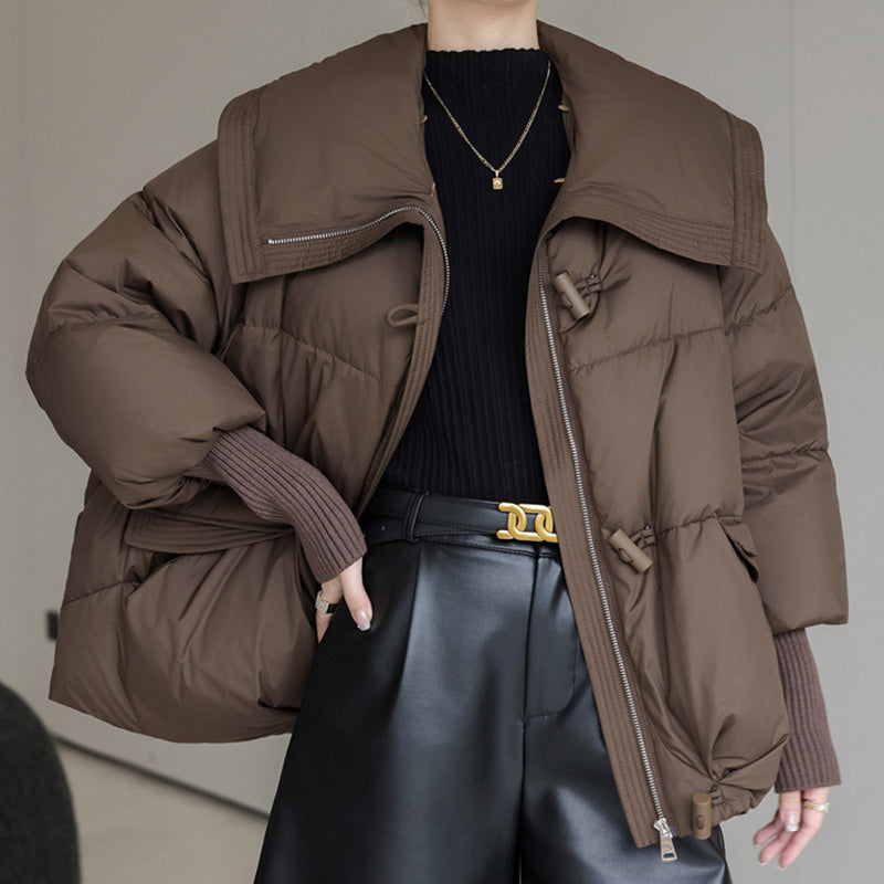 Veste courte matelassée col fourrure hiver ORIS WEAR