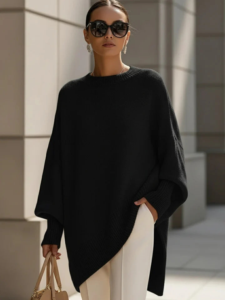 Oversized Knit Poncho Sweater ORIS WEAR