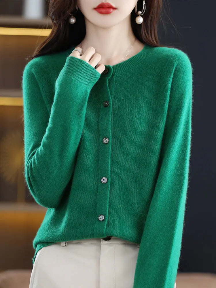 Cardigan en Mérinos 100% – Douceur et Élégance Printemps/Automne ORIS WEAR