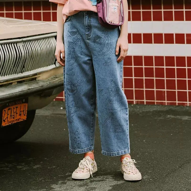 Léonie – Jean Large à Motif Ourson Zippé ORIS WEAR