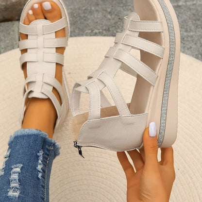 Sandales Compensées Femme avec Strass Brillants ORIS WEAR