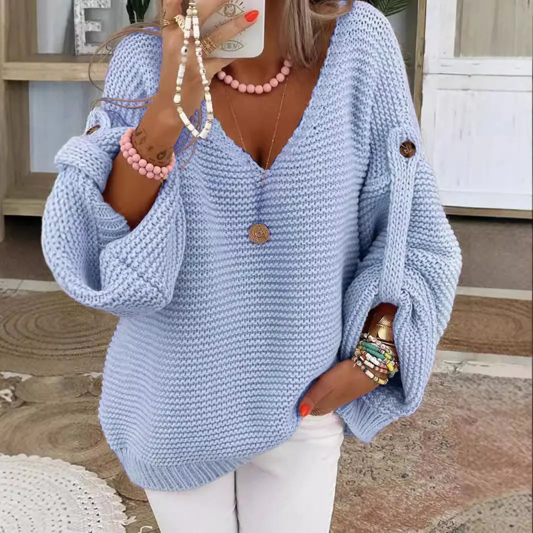 Pull oversize col V en maille douce ORIS WEAR