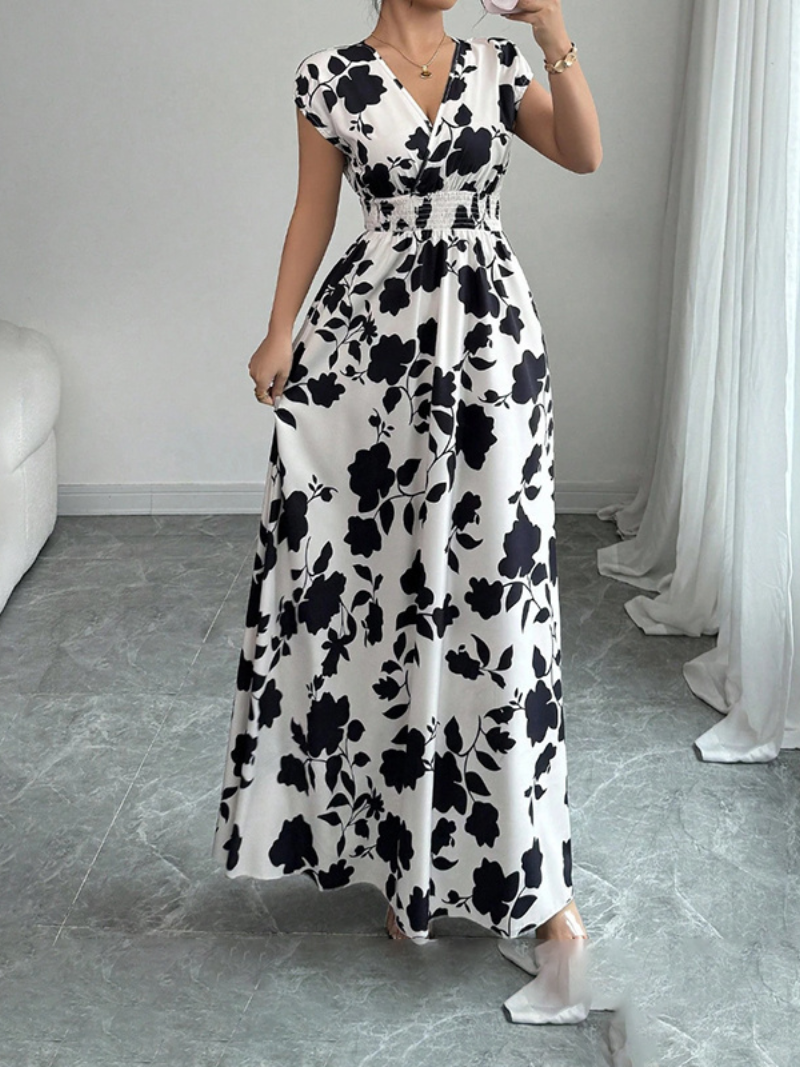 Robe Longue Élégante d’Été Col V Cache-Cœur ORIS WEAR