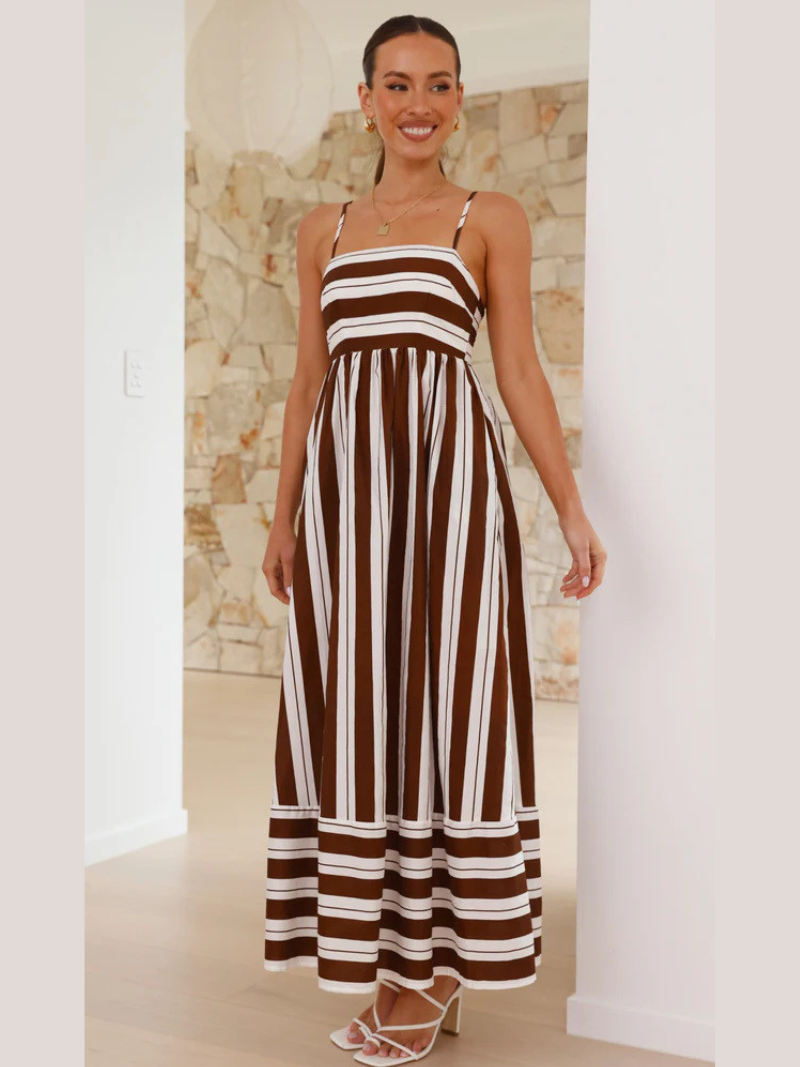 Robe Longue Bohème à Spaghetti et Dos Élastique ORIS WEAR