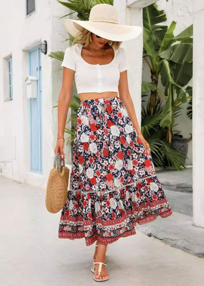 Jupe Longue Bohème en Viscose ORIS WEAR