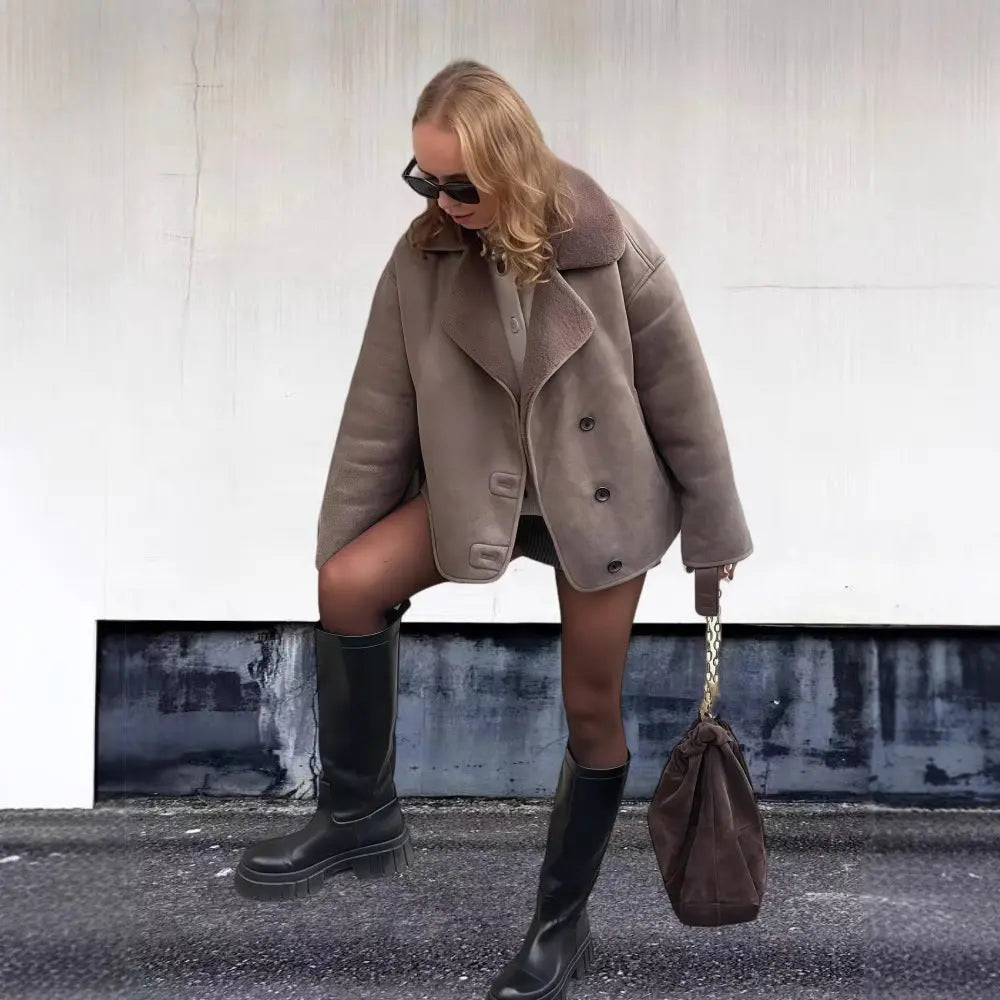 Veste Femme Vintage en Laine – Col Revers & Manches Longues ORIS WEAR