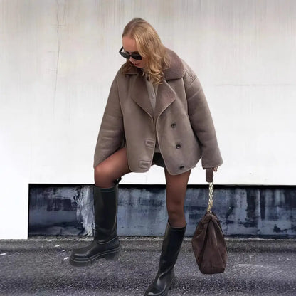 Veste Femme Vintage en Laine – Col Revers & Manches Longues ORIS WEAR