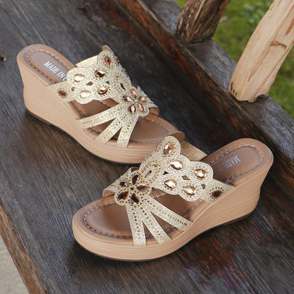 Chaussons bohèmes à bout ouvert et paillettes ORIS WEAR