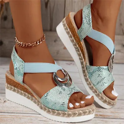Sandales Compensées Élégantes à Motif Serpent ORIS WEAR