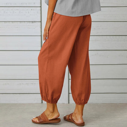 Pantalon à cordon de serrage en coton et lin ORIS WEAR