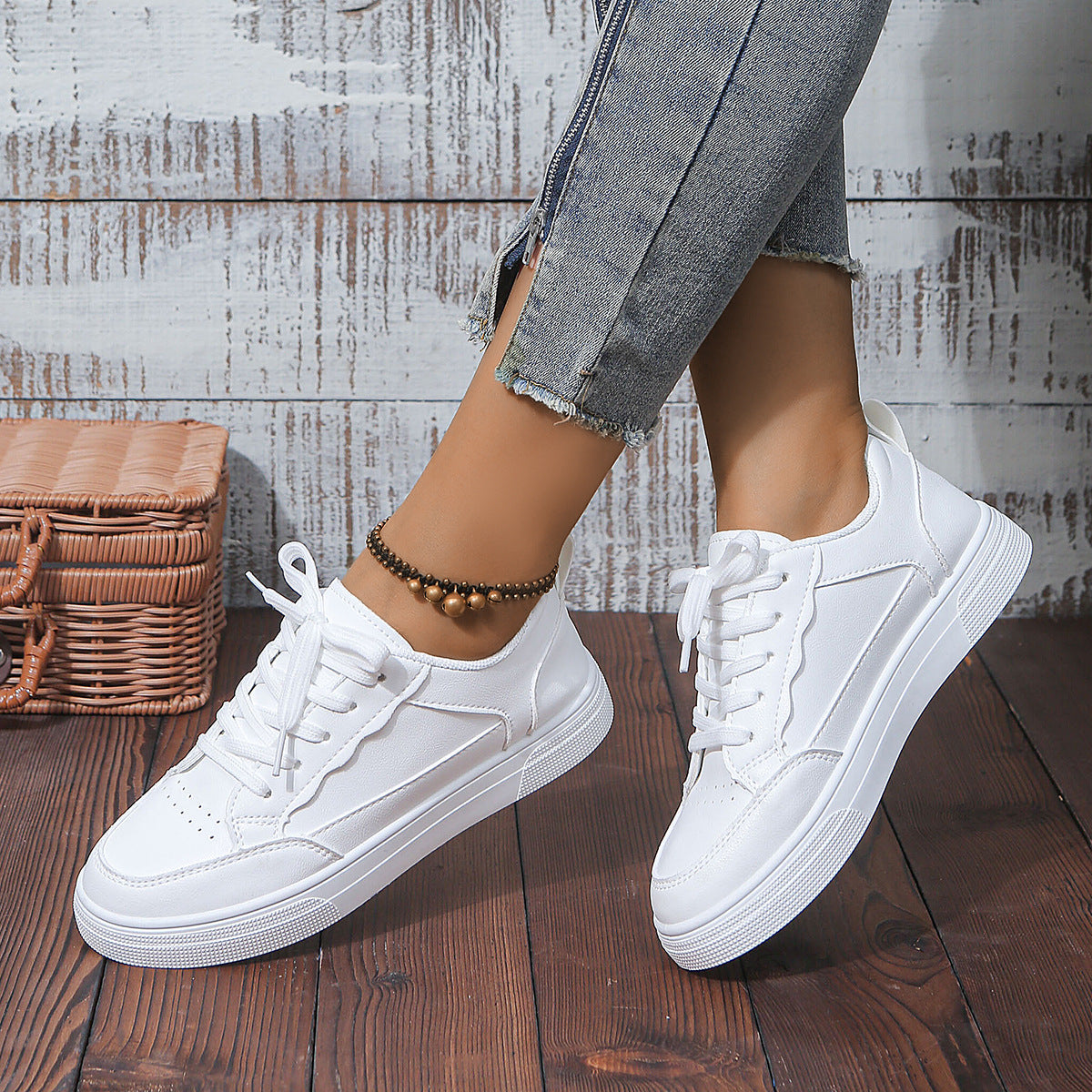 Baskets Blanches Casual Femme ORIS WEAR