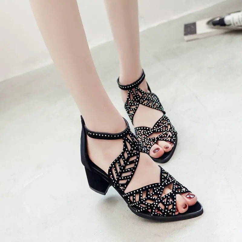 Sandales avec Fermeture Zippée à Talon Épais ORIS WEAR