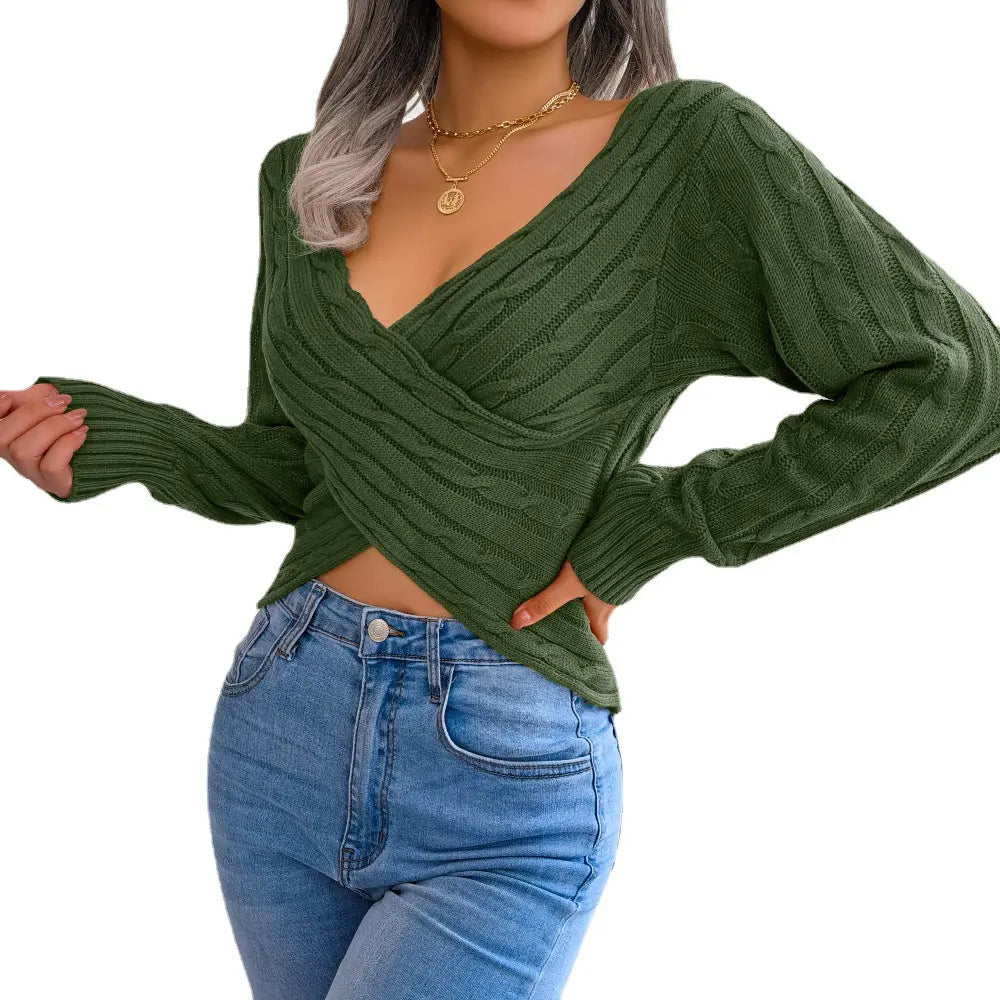Pull Oversize Encolure Croisée V Wrap Maille ORIS WEAR