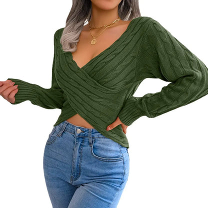 Pull Oversize Encolure Croisée V Wrap Maille ORIS WEAR