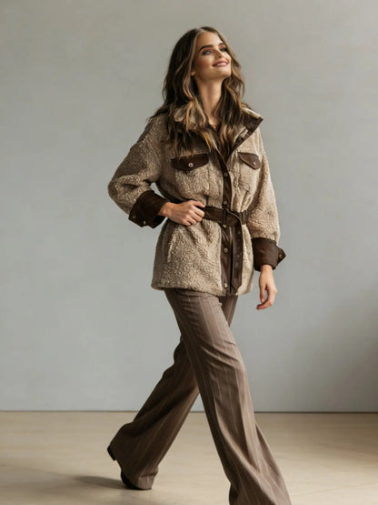 Veste femme de soirée beige et marron — ORIS WEAR