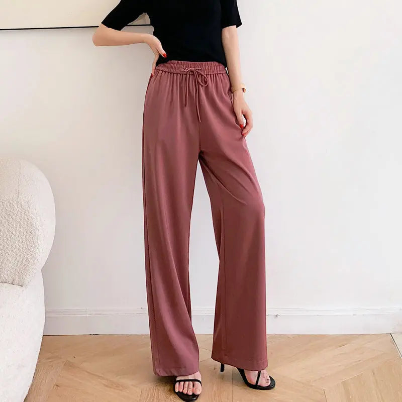 Pantalon Large en Soie Glacée à Imprimé Chic ORIS WEAR