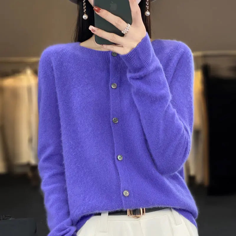 Cardigan en Mérinos 100% – Douceur et Élégance Printemps/Automne ORIS WEAR