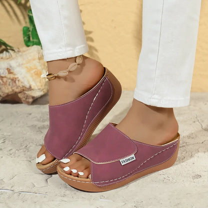 Mules Compensées Femme à Bout Ouvert avec Semelle Épaisse ORIS WEAR