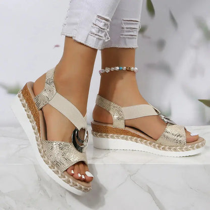 Sandales Compensées Élégantes à Motif Serpent ORIS WEAR