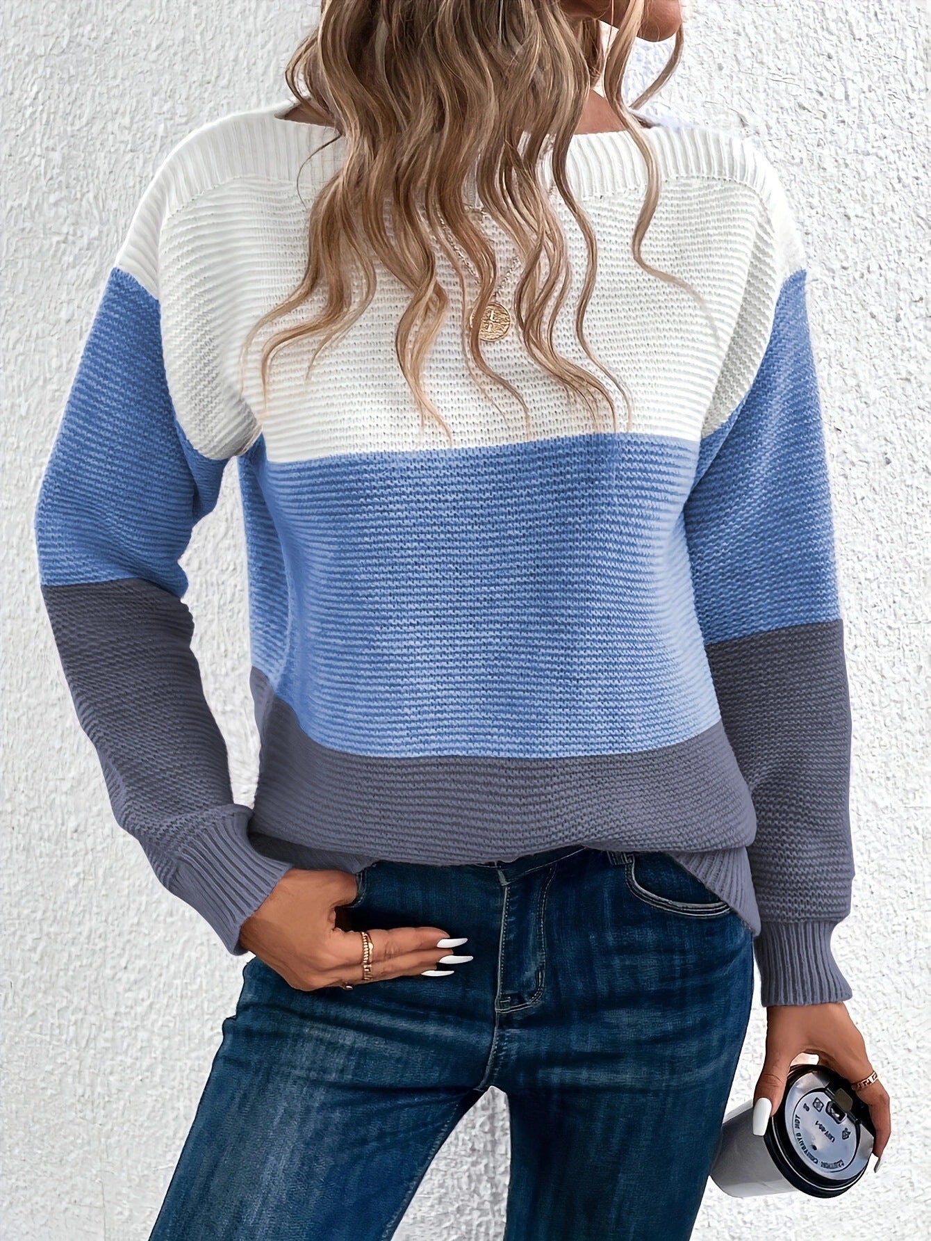 Pull Tricoté à Col Rond avec Détails en Tricot pour Femme ORIS WEAR