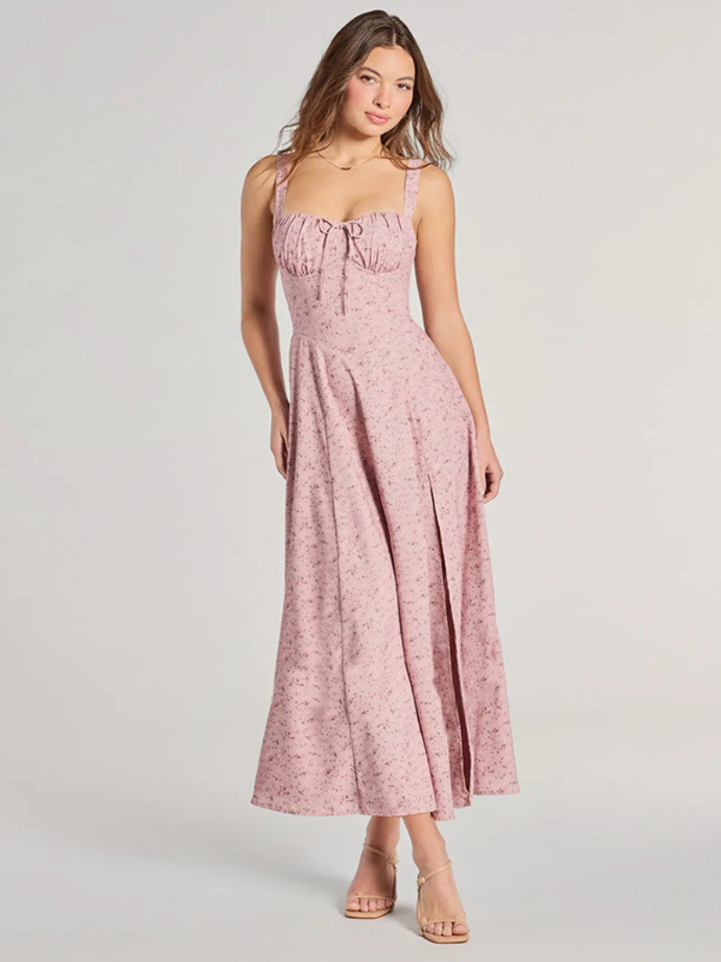 Robe Dos Nu Fendue Fleurie ORIS WEAR