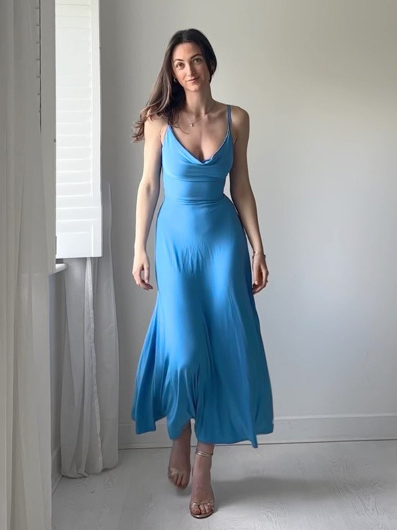 Robe Élégante Ajustée Col V Femme ORIS WEAR
