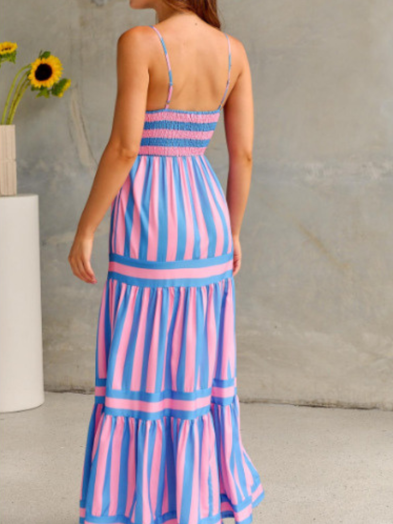 Robe Rayée Femme Dos Nu ORIS WEAR
