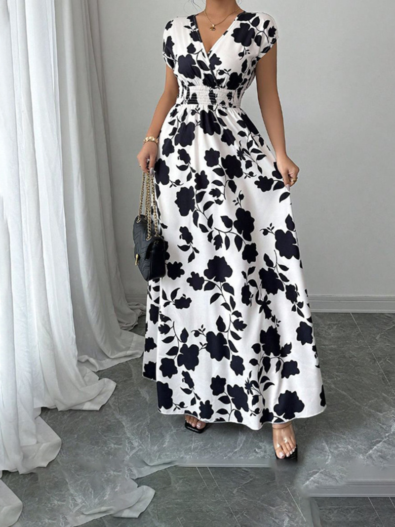 Robe Longue Élégante d’Été Col V Cache-Cœur ORIS WEAR