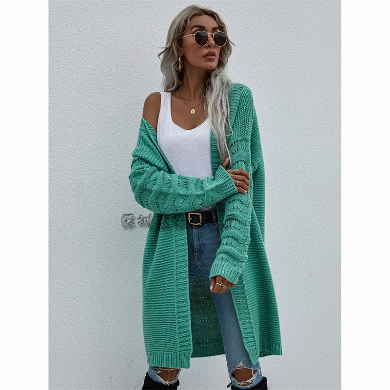 Cardigan long femme uni – Élégance et style tricoté ORIS WEAR