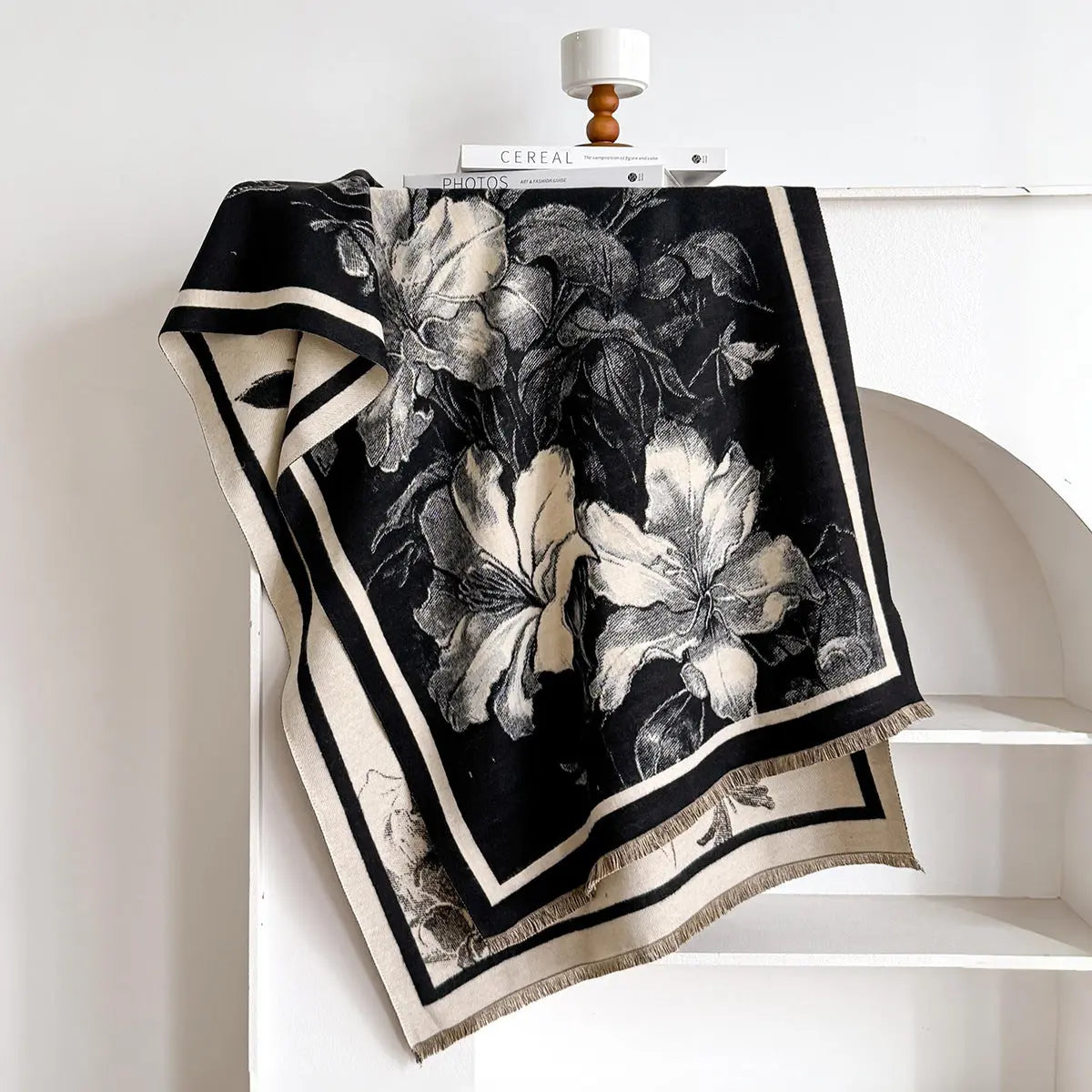 Châle élégant pour femme en fausse laine cachemire, chaud, épais et polyvalent. ORIS WEAR