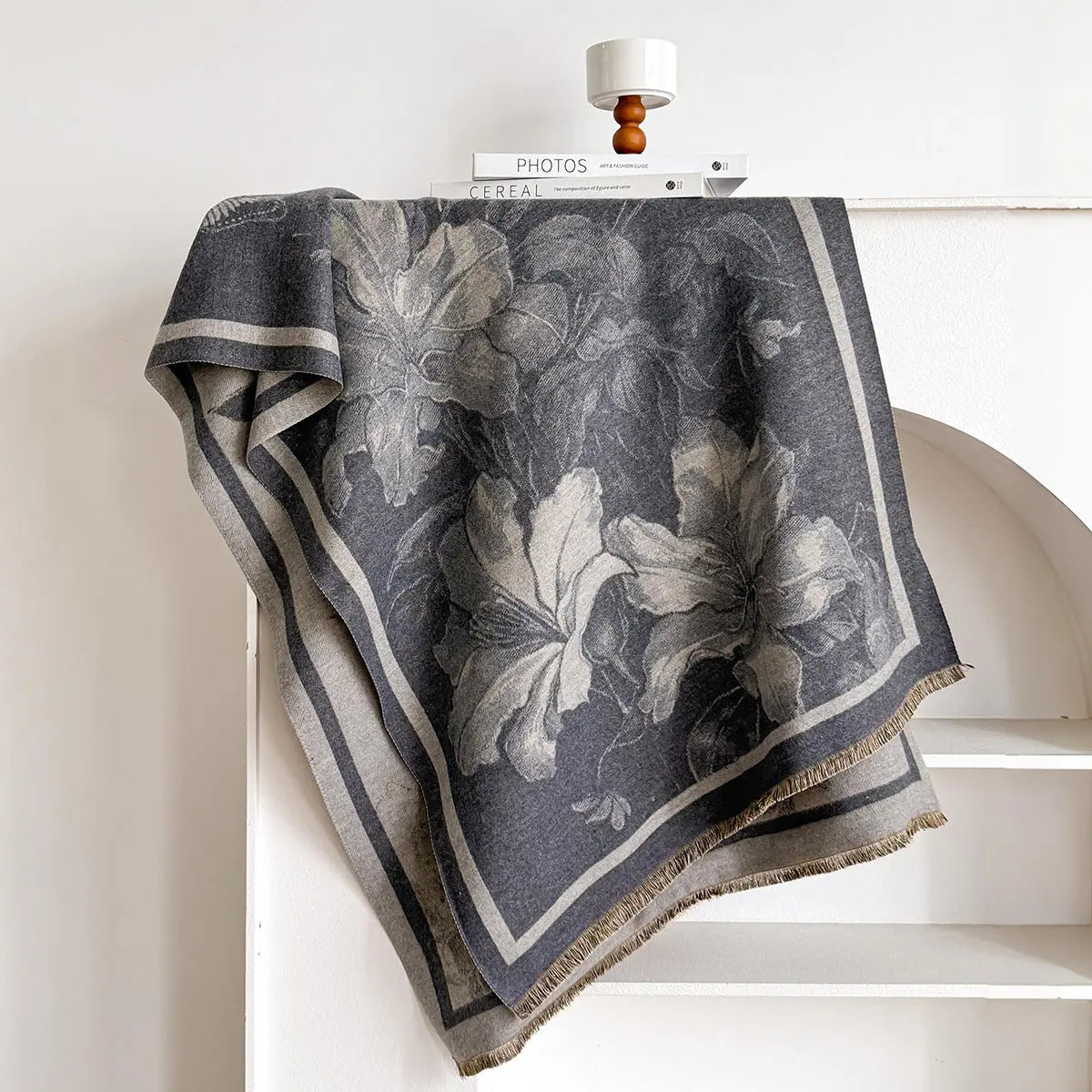 Châle élégant pour femme en fausse laine cachemire, chaud, épais et polyvalent. ORIS WEAR