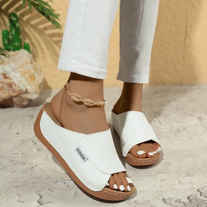 Mules Compensées Femme à Bout Ouvert avec Semelle Épaisse ORIS WEAR