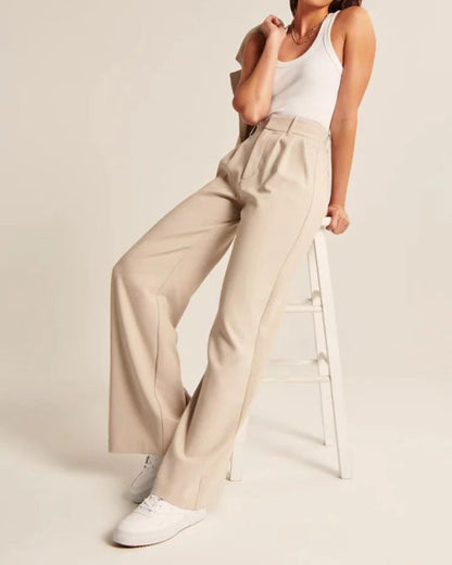 Pantalon droit taille haute  décontracté à jambes larges ORIS WEAR