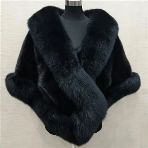 Cape châle femme en fausse fourrure effet vison & renard ORIS WEAR