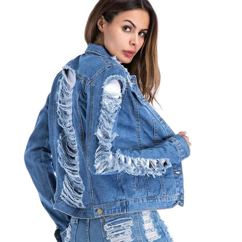 Veste Jean Effet Usé Grande Taille ORIS WEAR