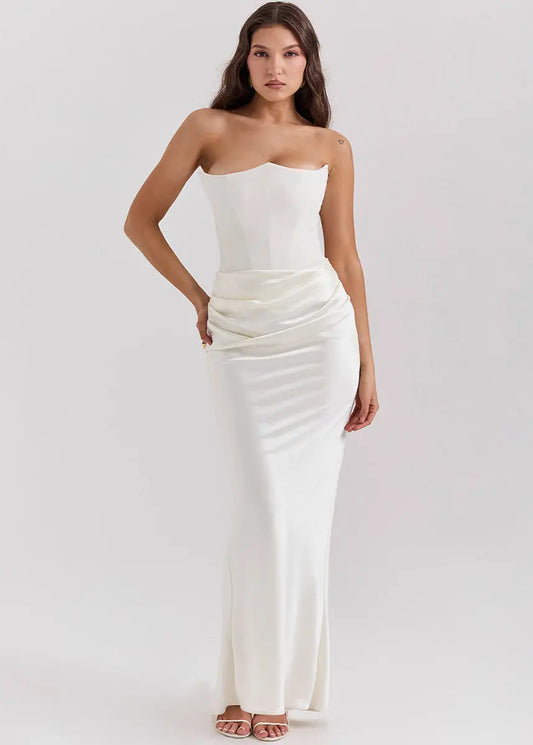 Robe longue femme bustier black — ORIS WEAR