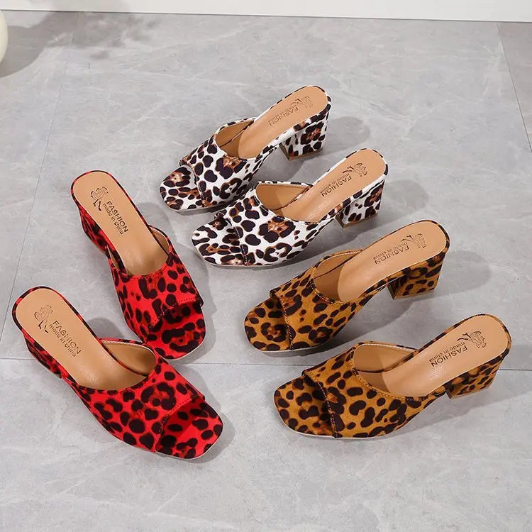 Mules à Talon Carré Léopard ORIS WEAR