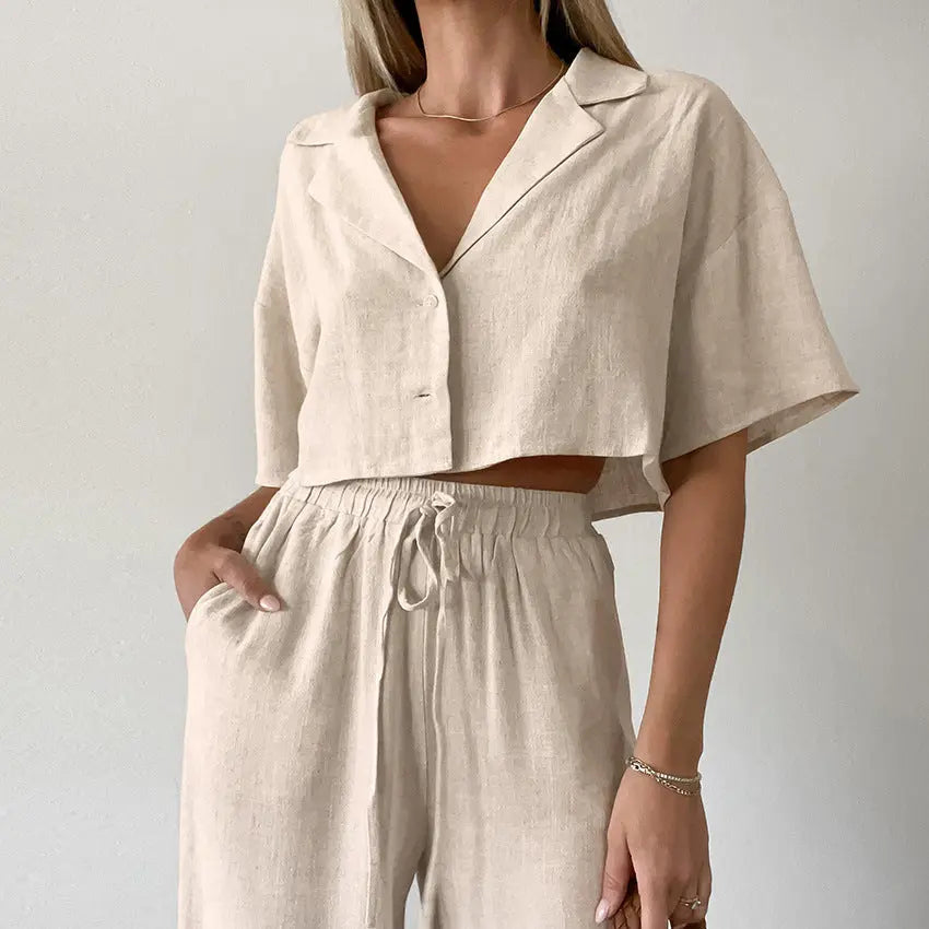 Nahla – Ensemble Homewear en Coton et Lin ORIS WEAR