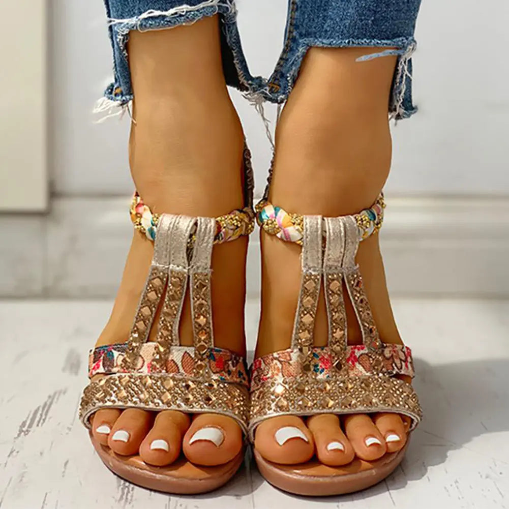 Sandales Gladiateur Strass Brides Plates ORIS WEAR